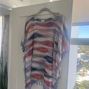 Elegant Multicolor Striped Tunic with Tassels